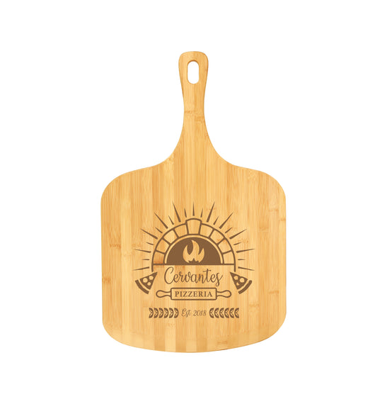 Laser Engraved Bamboo Pizza Board - BirdsWoodShack