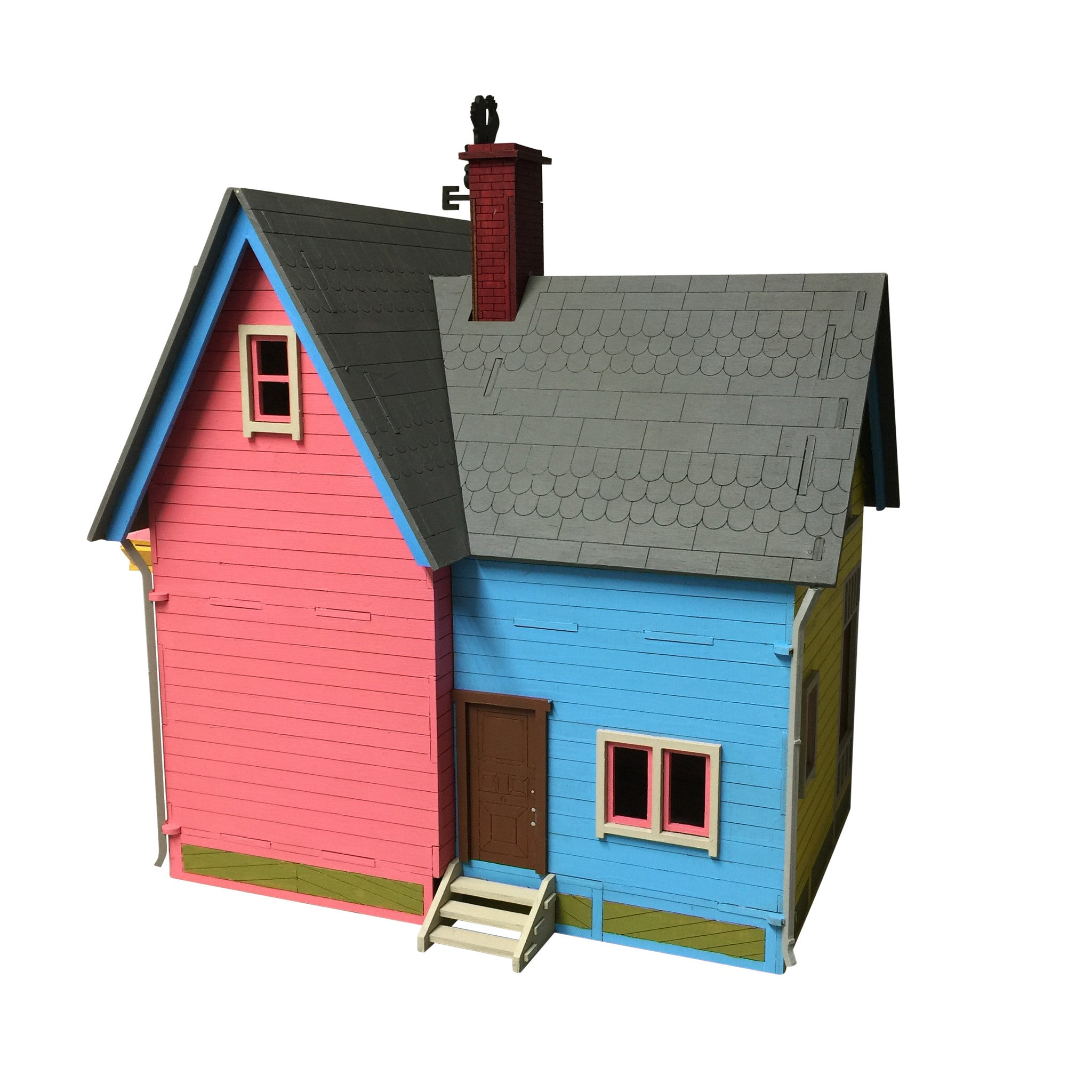 New Version UP House Model Painted/Assembled - BirdsWoodShack