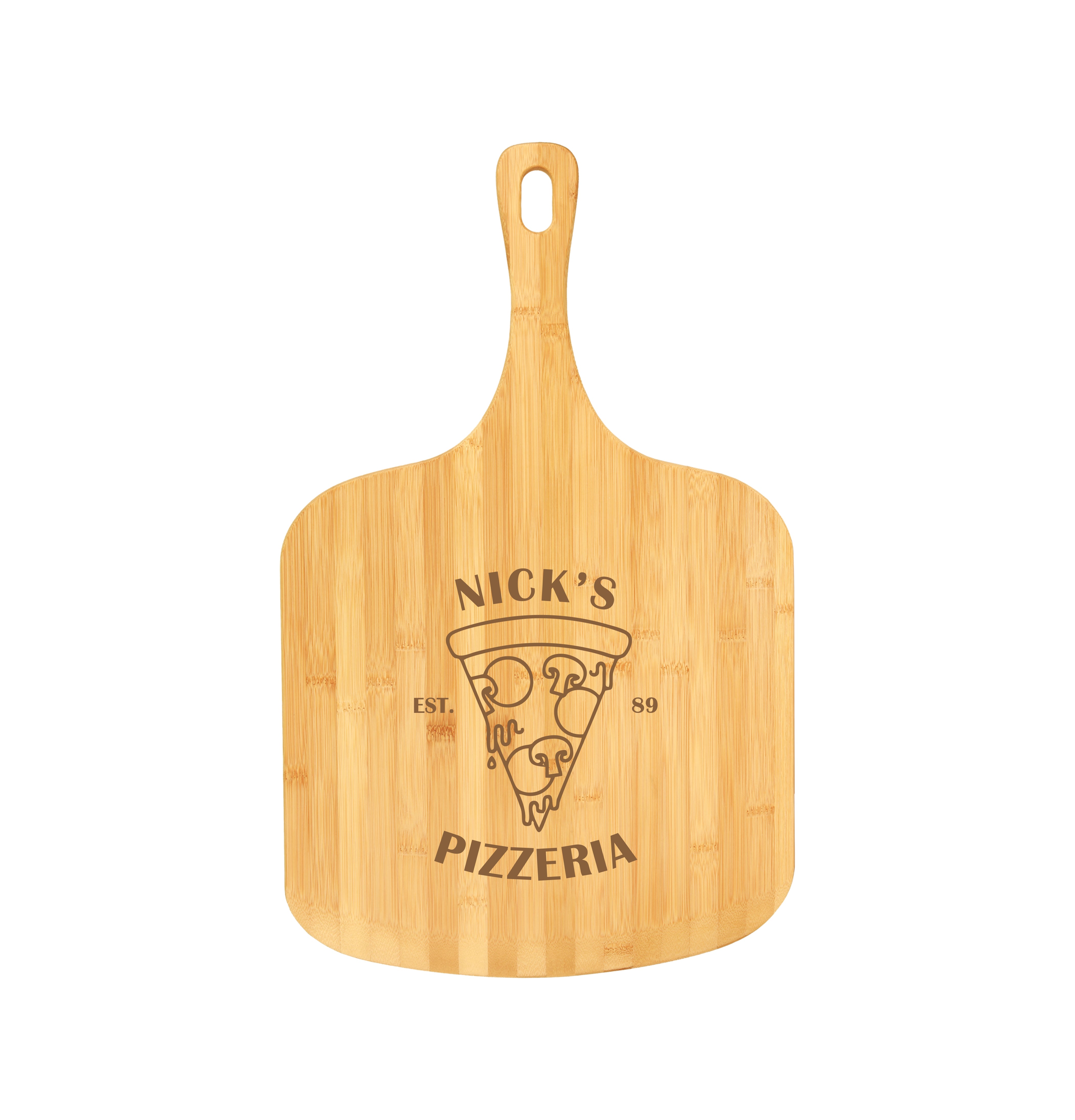 Laser Engraved Bamboo Pizza Board - BirdsWoodShack