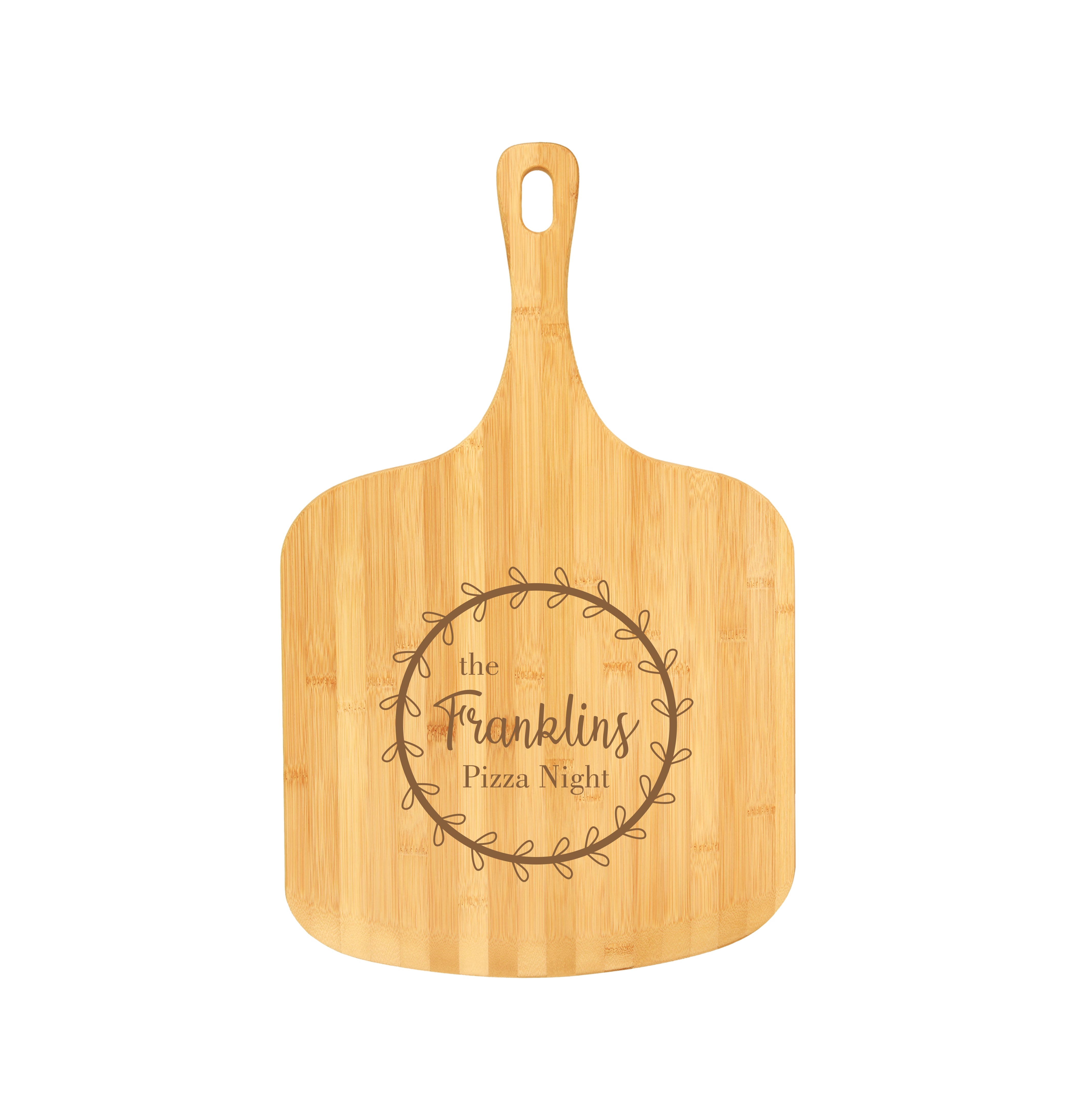 Laser Engraved Bamboo Pizza Board - BirdsWoodShack