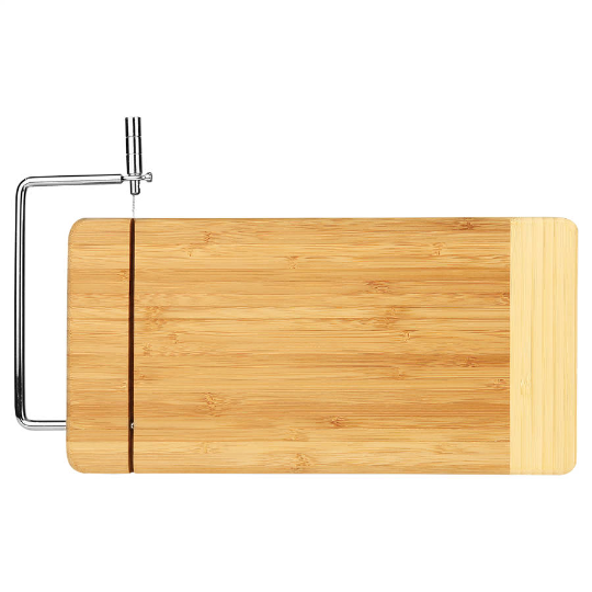 Chic & Stylish Bamboo Cutting Board with Metal Cheese Cutter - BirdsWoodShack