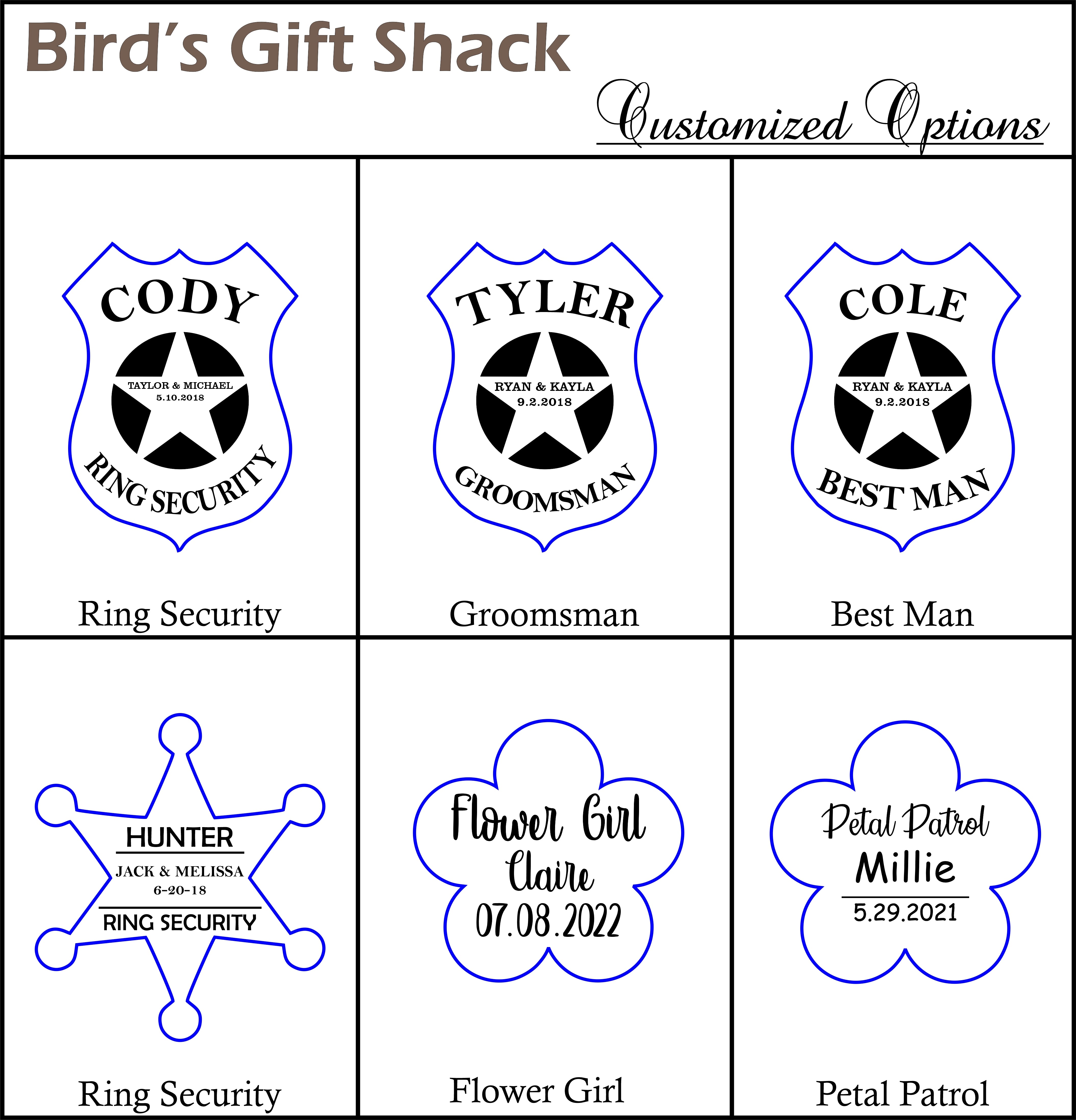 Personalized Ring Bearer Security Badge for Your Special Day - BirdsWoodShack