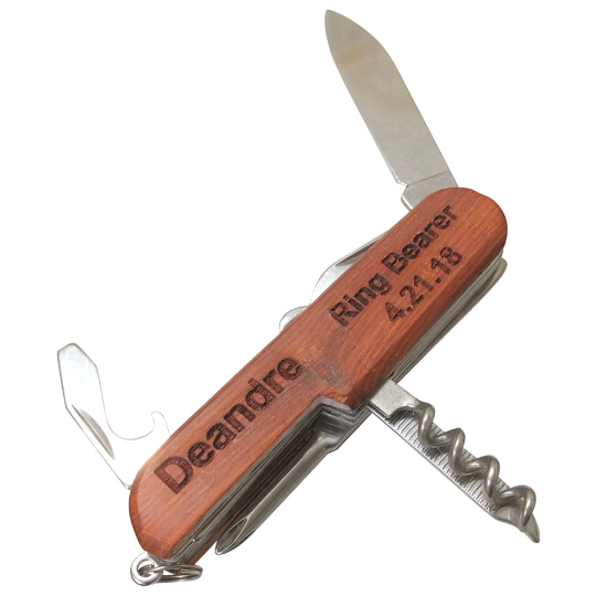 Personalized Groomsman Gift Pocket Knife for Keepsake - BirdsWoodShack