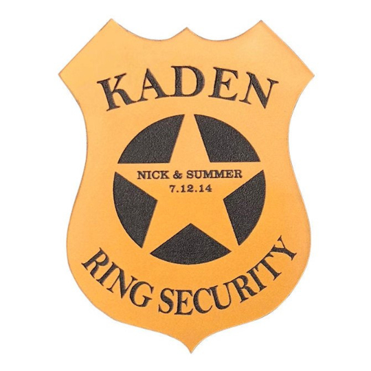 Personalized Ring Bearer Security Badge for Your Special Day - BirdsWoodShack