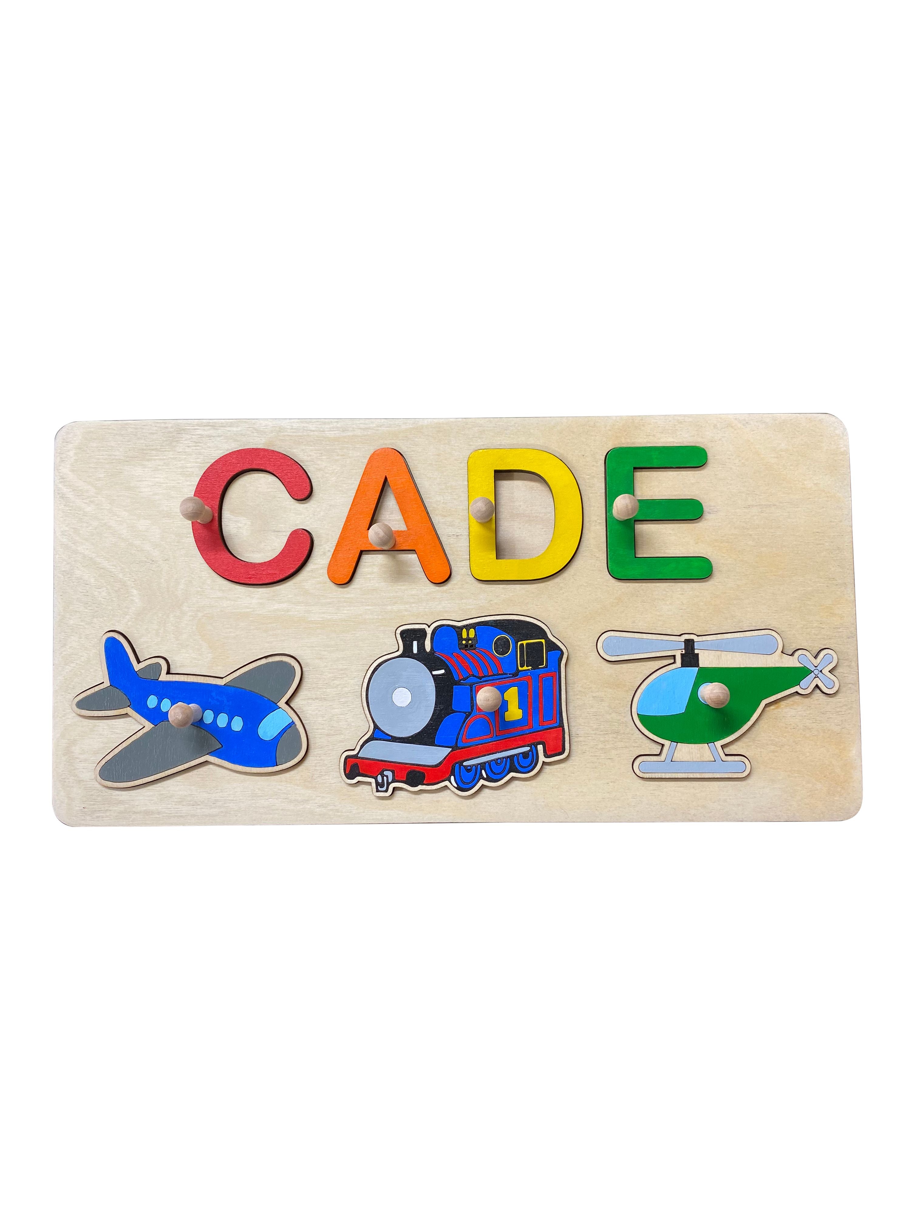 3D Wooden Name Puzzles- Educational Toys with Pegs - BirdsWoodShack