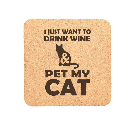 I Just Want To Drink Wine And Pet My Dog Coaster - BirdsWoodShack