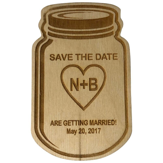 Save The Date Mason Jar Magnets For Your Rustic Wedding - BirdsWoodShack