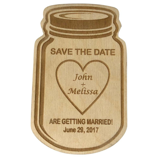 Save The Date Mason Jar Magnets For Your Rustic Wedding - BirdsWoodShack