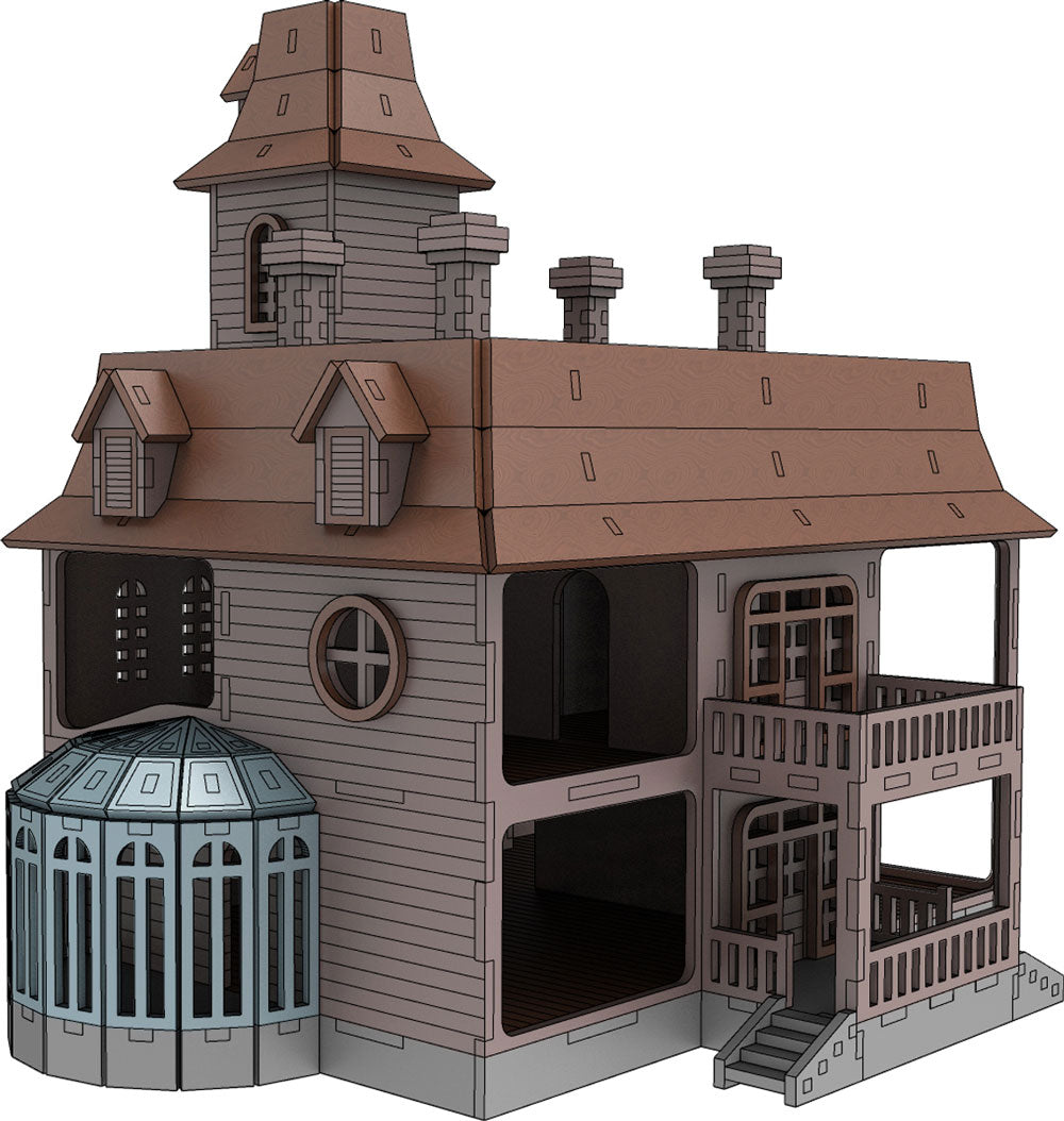 Addams Haunted Dollhouse- A Challenging 3D Puzzle - BirdsWoodShack