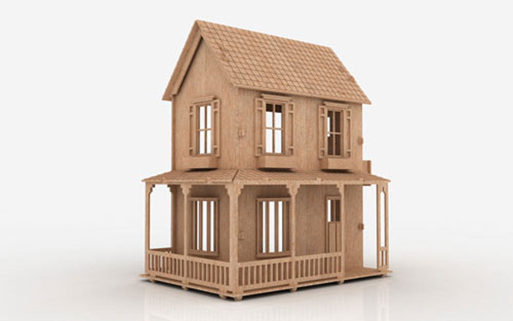 The Christene Marie—Easy-to-assemble 3D Dollhouse - BirdsWoodShack