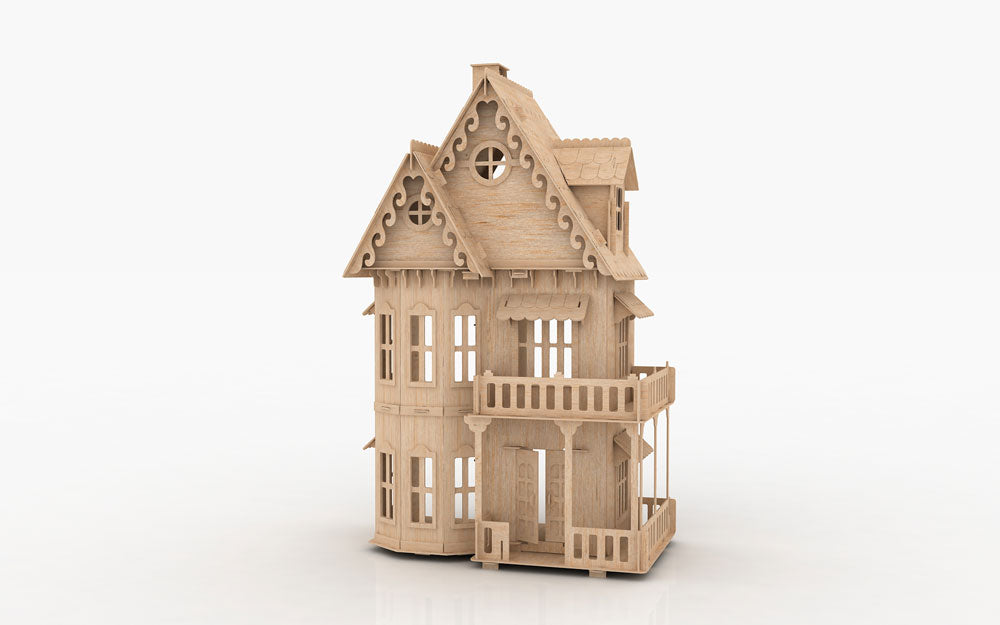 Gothic House—Dollhouse Puzzle With Intricate Details - BirdsWoodShack