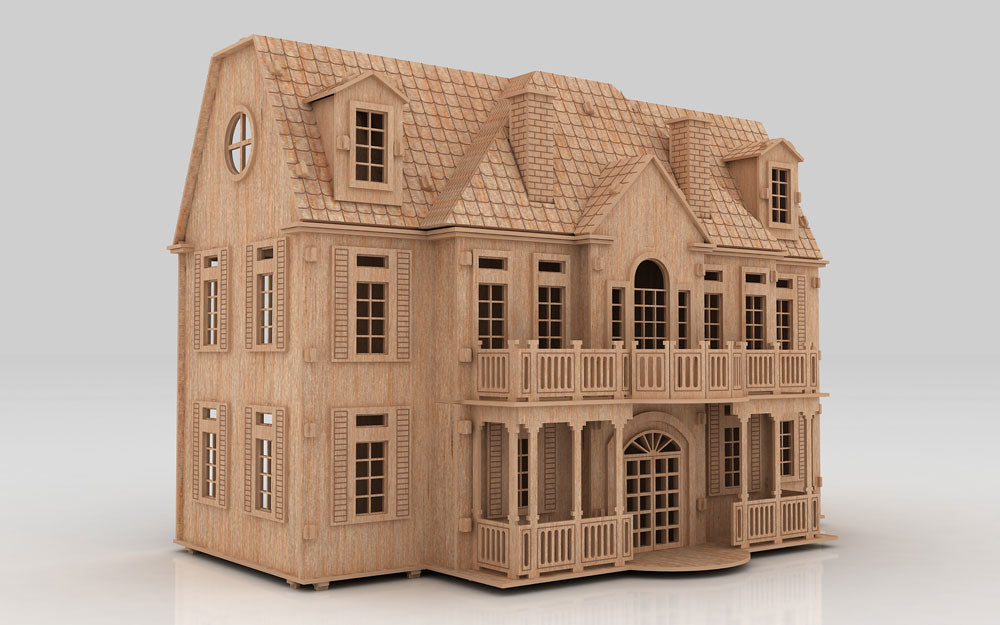 Manorhouse Mansion – 3D Puzzle Doll House - BirdsWoodShack