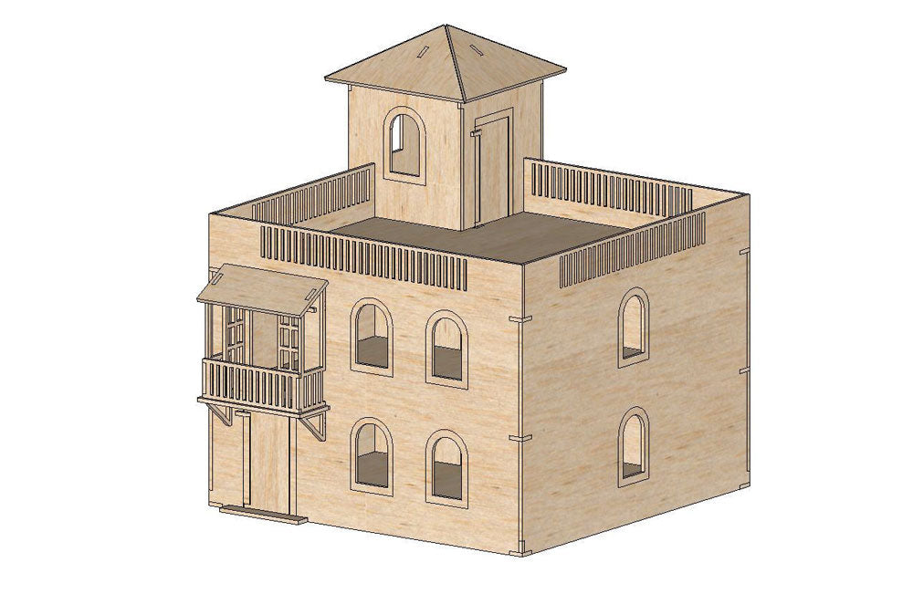 The Mediterranean Villa—Easy-to-assemble 3D Model - BirdsWoodShack
