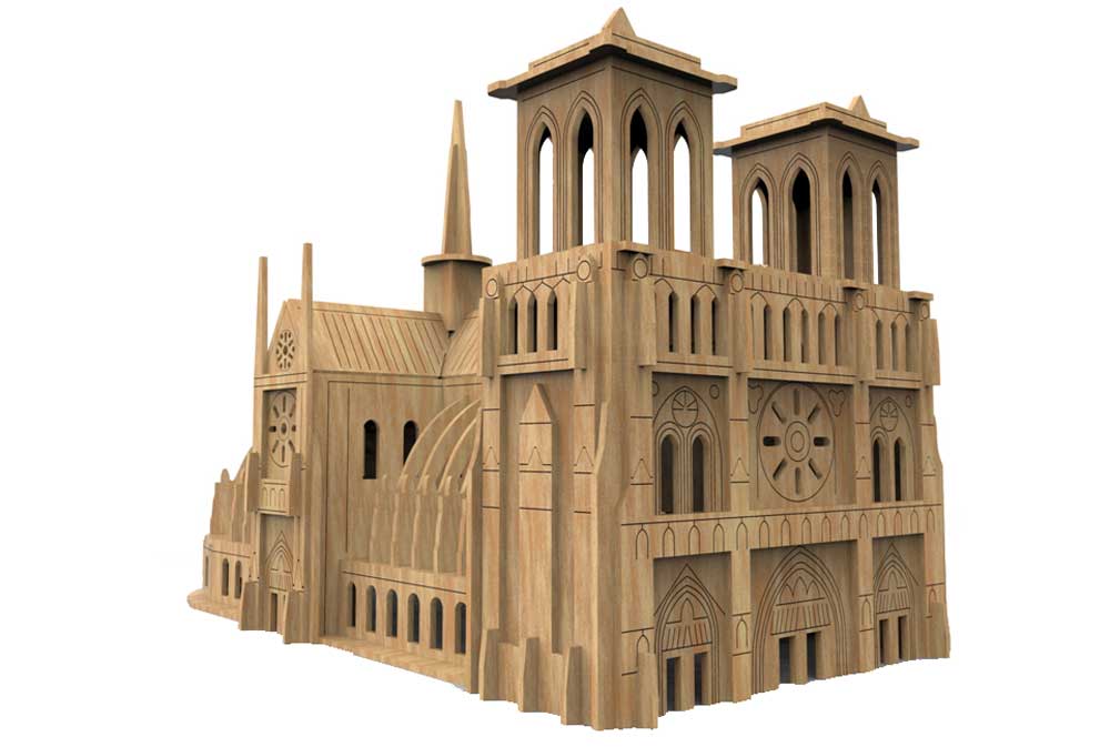 Notre Dame Cathedral - 3D Puzzle for Keepsake
