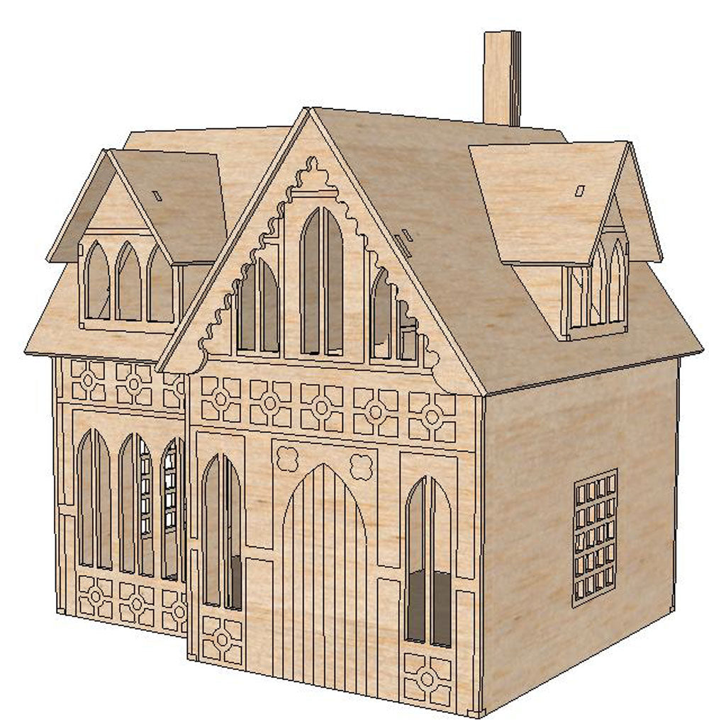 The Parsonage House—3D Model with Intricate Details - BirdsWoodShack