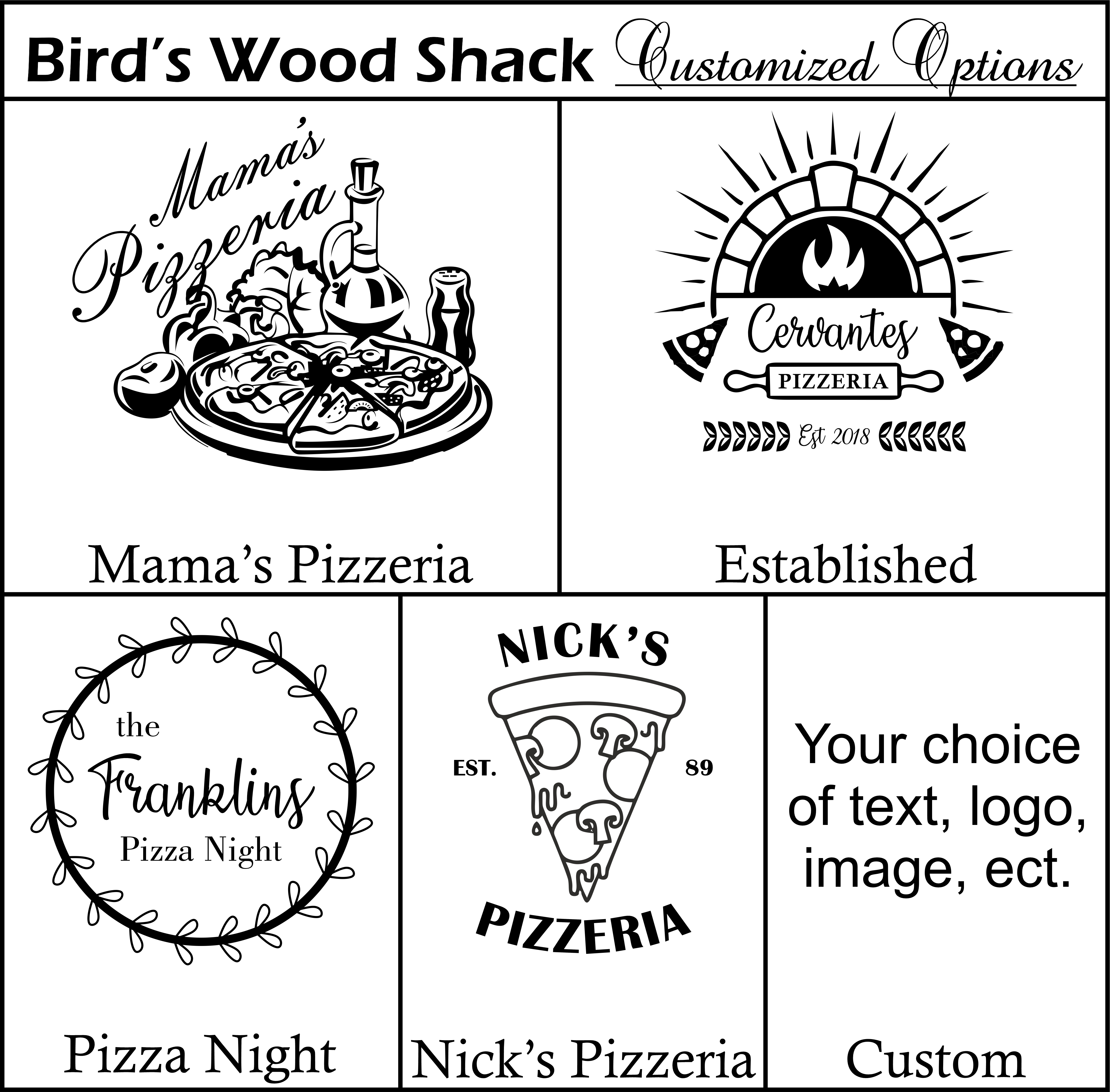 Laser Engraved Bamboo Pizza Board - BirdsWoodShack