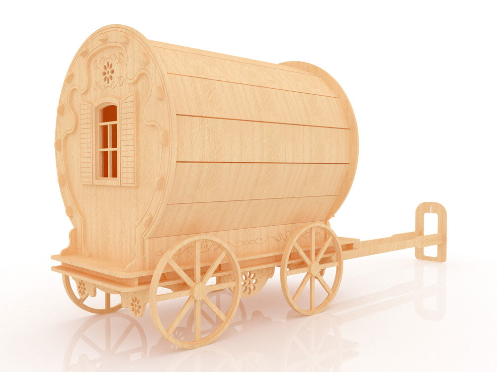 Pot Cart Gypsy Wagon - 3D Model - BirdsWoodShack