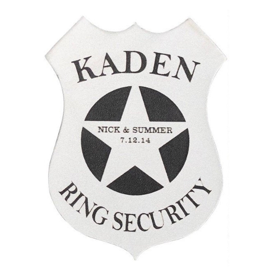 Personalized Ring Bearer Security Badge for Your Special Day - BirdsWoodShack